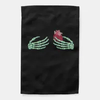 Halloween Skeleton Hands With Heart Classic Garden Flag