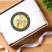 Elegant 21st Brass Wedding Anniversary Celebration Classic Round Sticker