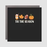 Tis The Season Pumpkin Leaf Latte Fall Thanksgivin Car Magnet