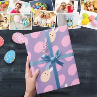 Pink Easter Egg & Bunny Abstract Preppy Millennial Wrapping Paper