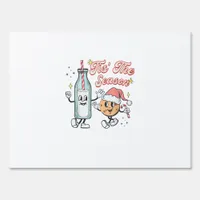 Tis The Season Retro Milk And Cookie Christmas Sign