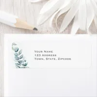 Eucalyptus leaves botanical greenery Wedding Label