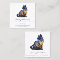 Watercolor Kitty Square Business Card