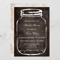 rustic country mason jar Bridal Shower Invitation