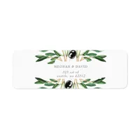 Rustic Modern Geometric Olive Branches Wedding Label