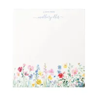 Bright Watercolor Wildflower Meadow Personalised  Notepad