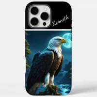 Eagle Perched on Branch Blue Moon Night iPhone 16 Pro Max Case