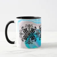 Black and White Tribal Snake Mandala  Mug