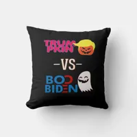 Funny Trumpkin Vs Boo Biden Halloween Design Class Throw Pillow