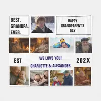 You said: Best Grandpa Ever Photo Collage  Fleece Blanket