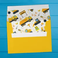 Construction Birthday Invitation Envelope – Yellow