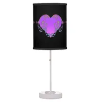 Elegant, Romantic Purple Heart with Flourish  Table Lamp