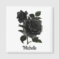 Vintage Gothic Black Roses Personalised Magnet