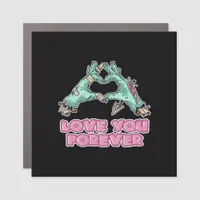 Zombie Classic - Skeleton Heart And Hands Car Magnet