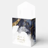 Marble Glitter Wedding Navy Blue Gold ID644 Favor Boxes