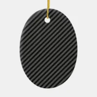 Thin Black and Gray Diagonal Stripes Ceramic Ornament