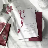 Modern Marble Glitter Wedding Burgundy ID816