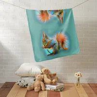 Squirrel in modern style baby blanket