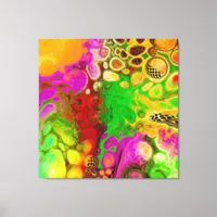 Magenta, Lime Green, Black Yellow abstract art   Canvas Print