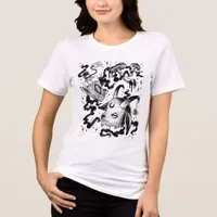 Witch Deadly Potion Goat Black and White T-Shirt Tri-Blend Shirt