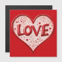 Love Heart Red Refrigerator Magnetic Card