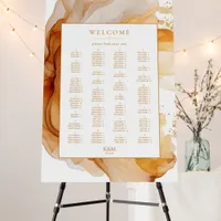 Amber Brandy Abstract Ink Seating Chart ID1089 Foam Board