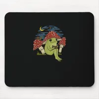 Frog Mushroom Hat Reading Book - Cottagecore Gobli Mouse Pad
