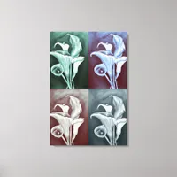 Calla Lilies in Bohemian Pattern Canvas Print