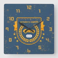 Retro Vintage Grunge Garage Square Wall Clock