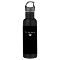 Tis The Season Football Mom Game Day Touchdown Sea Stainless Steel Water Bottle
