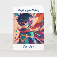 Happy Birthday Superhero Themed Personalized  Card