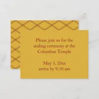 Goldenrod Diamonds Temple Sealing Invitation