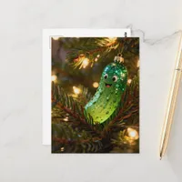 Cute Christmas Pickle in a Tree Postcard