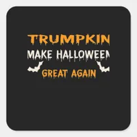 Halloween Trumpkin Funny Make Halloween Great Agai Square Sticker