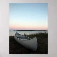 Canoe on Beach at Twilight Poster