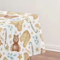 Boho Baby Shower Tablecloth – Clothes & Teddy Bear