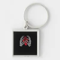 Skeleton Hands Holding Heart Halloween Costume  Keychain