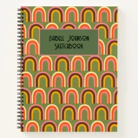 Groovy Style Rainbow Colorfull Sketch Art Notebook