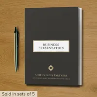 Black Presentation Folder with Gold Logo