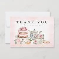 Vintage Tea Party Bridal Shower Thank You Card 