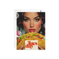 Tuesday Woman With a Taco Postcard