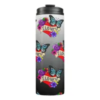 I Love You | Valentine's Day Heart and Rose  Thermal Tumbler