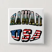 Hawaii Picture and USA Flag Text Button