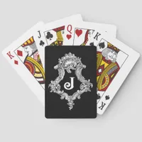 J Monogram Initial Poker Cards