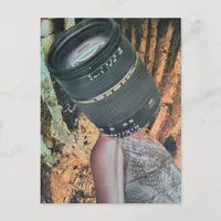 Surreal Woman With Camera Lens Head Postcard