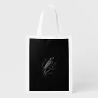 Crow, F-Caw-F Funny Bird Moon Gothic Adult Humor T Grocery Bag