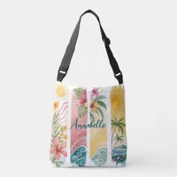  Tropical Beach Sunset Ocean Brushstroke  Crossbody Bag