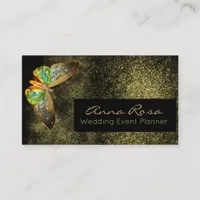 *~* Watercolor Gold  Glitter Gilded  Butterfly Business Card