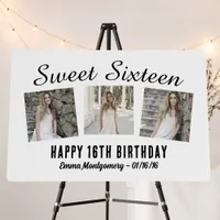 Modern Personalized Photo Collage 16th Birthday Foam Board