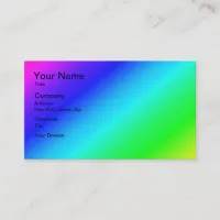 Diagonal Rainbow Gradient Blue to Green Business Card